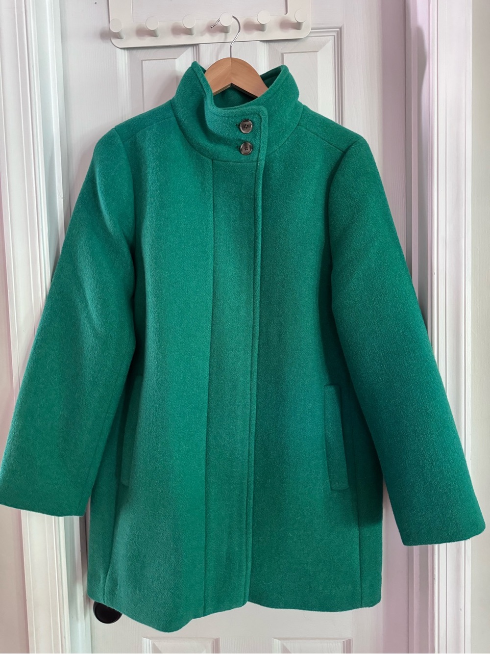 J. Crew Women's Green Wool Blend Coat Size 10 NWT